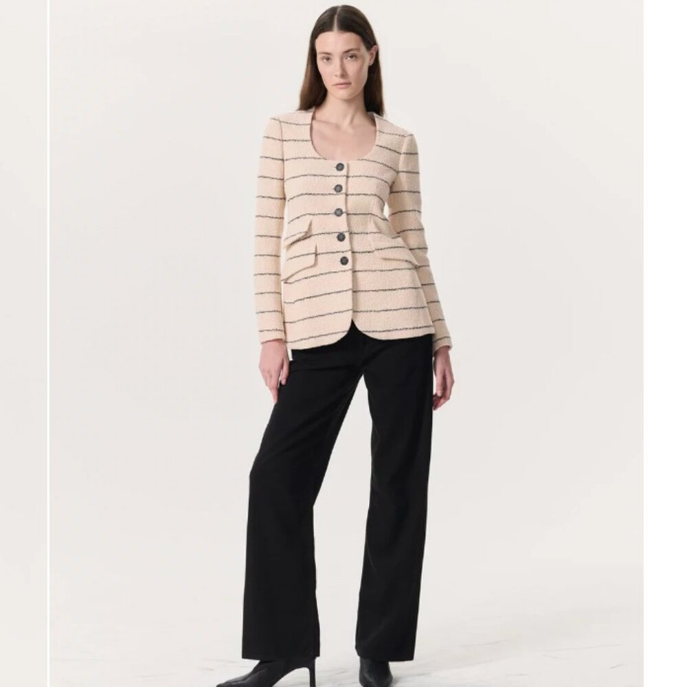 NWT rag & bone Roslyn Cotton Tweed Scoop-Neck Blazer Jacket - Picture 3 of 9